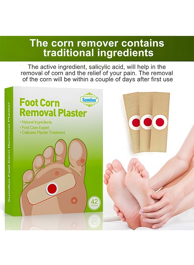 سوميفون لصقات Sumifun لعلاج مسامير القدم (42 لصقة)، تحتوي على مبرد تقشير - لصقات مسامير القدم بمكونات طبيعية مناسبة لمسامير القدم، والجلد المتصلب، والثآليل الأخمصية، والزوائد الجلدية حول الأظافر، وتخفف الألم بسرعة وتحمي صحة القدم. - Image 5